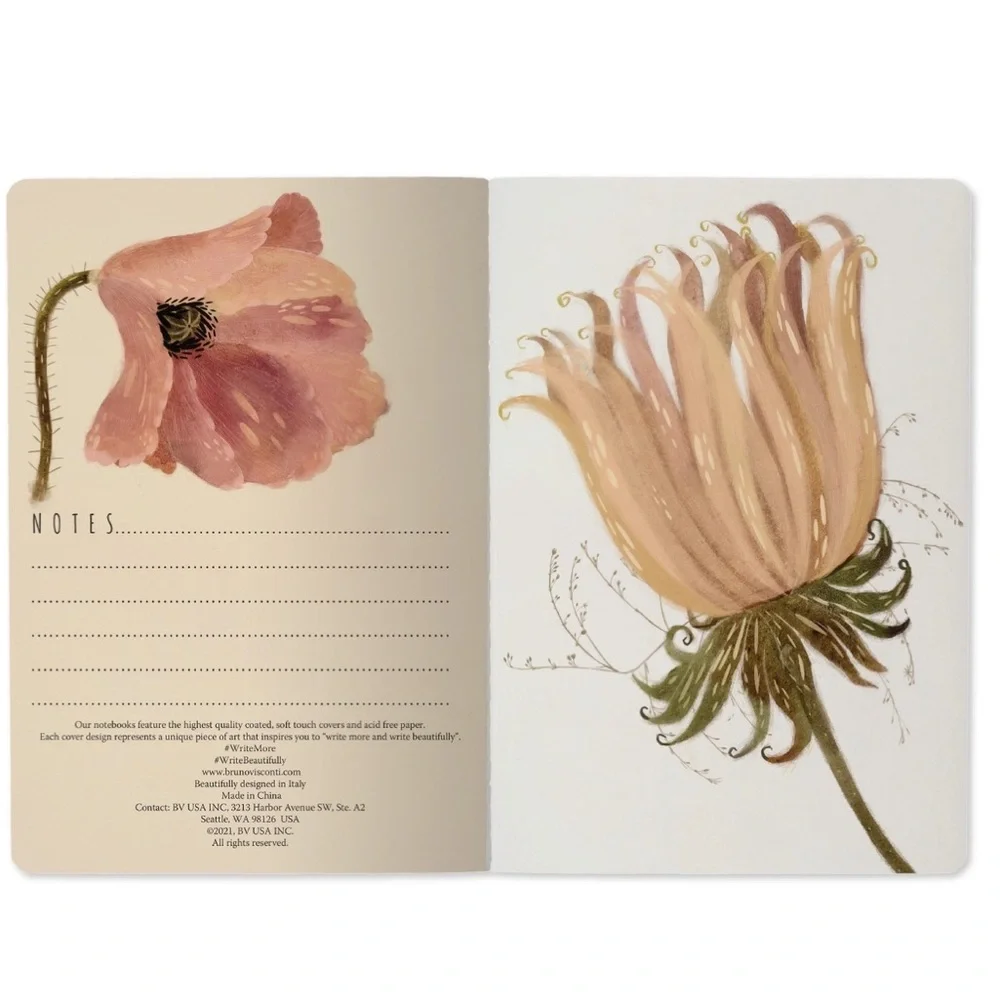 Set of 2 Gorgeous Gold Foil Detailed Soft Touch Notebook Journals - lovely gift!